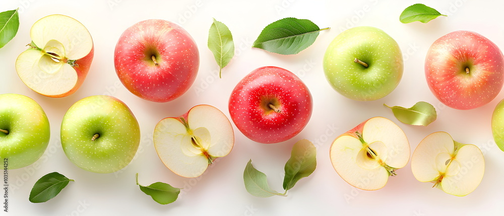 Apple Slices Symphony: A vibrant close-up of thinly sliced red apples, arranged in an aesthetically pleasing pattern, showcasing their juicy texture and bright color. Perfect for food blogs. Apple Slices Symphony: A vibrant close-up of thinly sliced red apples, arranged in an aesthetically pleasing pattern, showcasing their juicy texture and bright color. Perfect for food blogs.