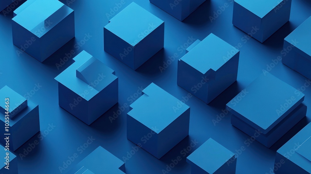 Abstract Blue Cubes Background Abstract Blue Cubes Background