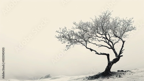 Solitary Tree in a Winter Fog