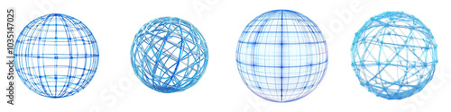 Interconnected wireframe spheres representing global connectivity digital communication and the flow of information in the modern technological landscape