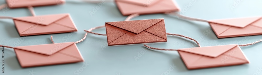 Detailed 3D Illustration of Low-Resolution Envelopes Detailed 3D Illustration of Low-Resolution Envelopes