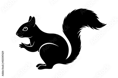 Squirrel Silhouette | isolated vector silhouette illustration on white background