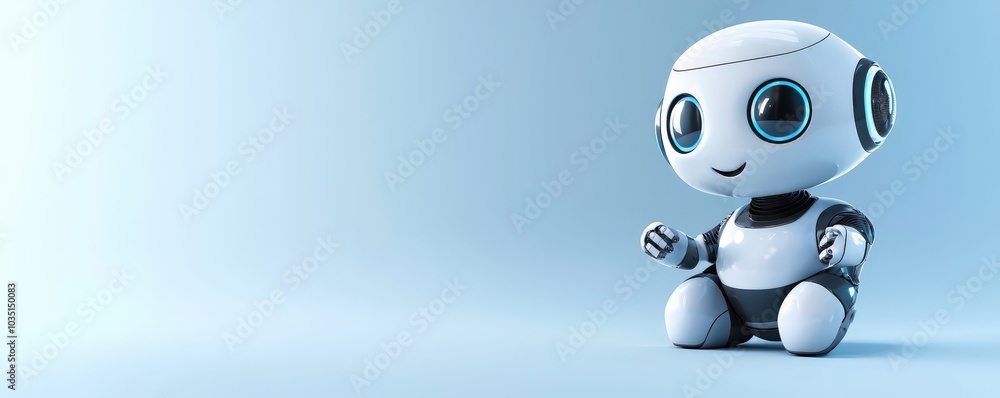 Sleek 3D Robot Character in Futuristic Design Sleek 3D Robot Character in Futuristic Design