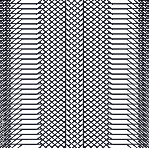 Towards the middle, the striped texture forms a mesh.