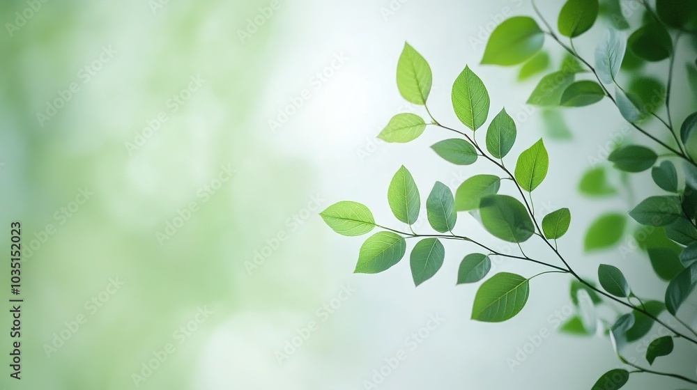 Fresh Green Leaves on Soft Background Fresh Green Leaves on Soft Background