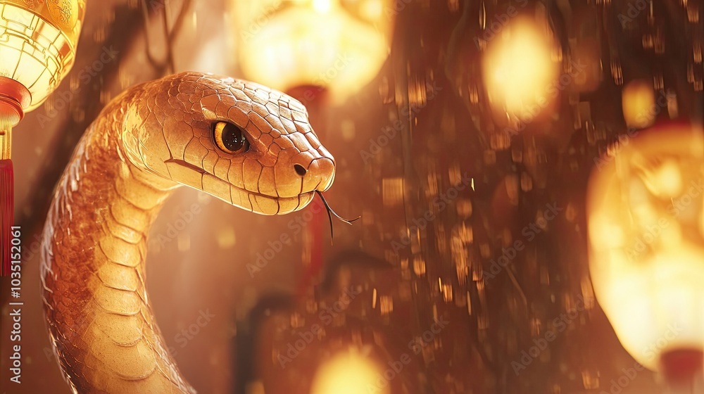 The symbol of the New Year, 2025 Chinese Year of the Snake. Background, wallpaper, banner The symbol of the New Year, 2025 Chinese Year of the Snake. Background, wallpaper, banner