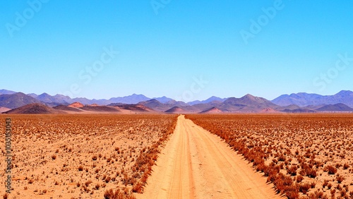 Road into the Namibian desert