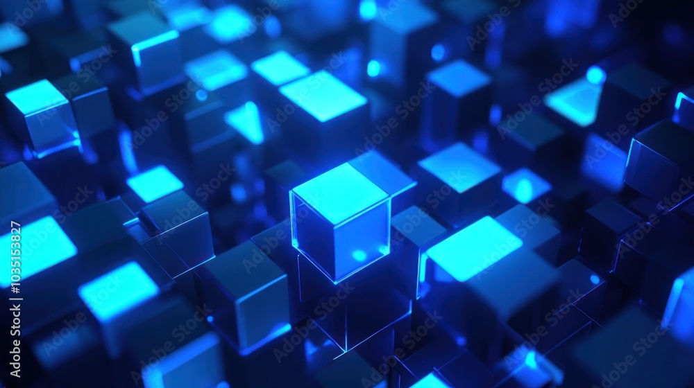 Abstract Blue Cubes Abstract Blue Cubes