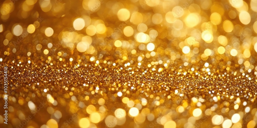 Golden Glittery Background with Sparkling Bokeh Effects Golden Glittery Background with Sparkling Bokeh Effects