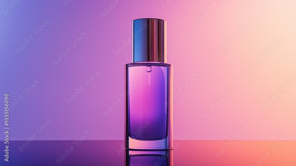 Elegant Glass Perfume Bottle in Gradient Light Elegant Glass Perfume Bottle in Gradient Light