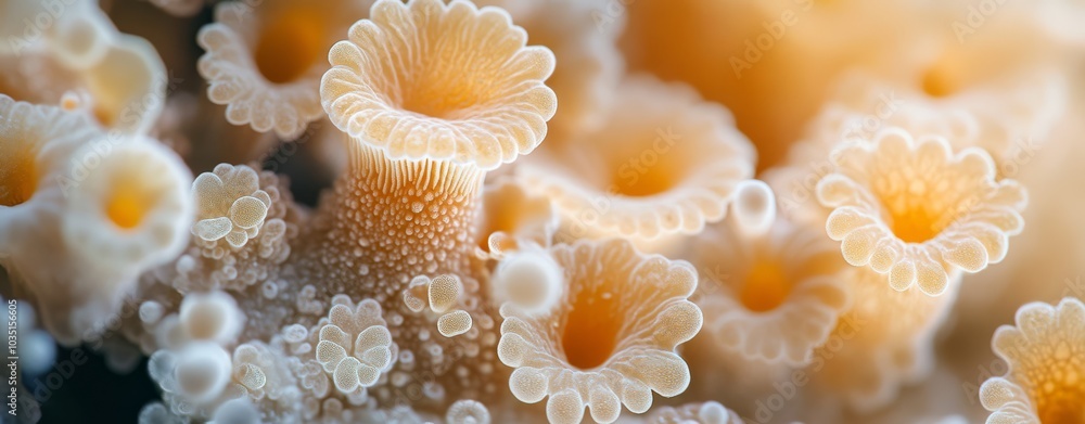 Closeup of Fungal Spores Under Microscope Closeup of Fungal Spores Under Microscope