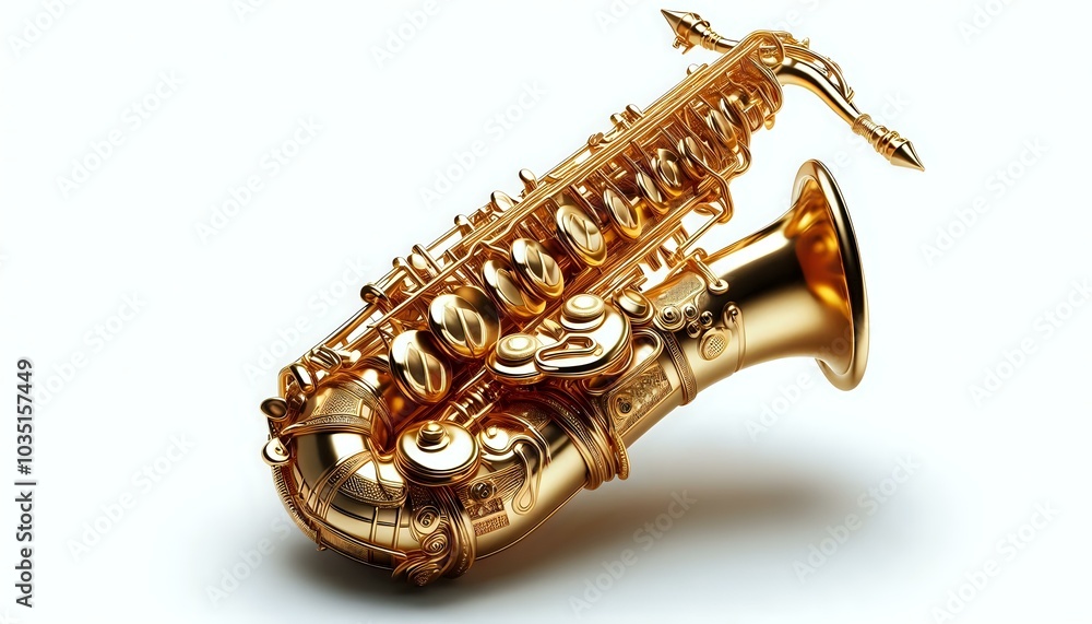 Fototapeta premium Golden Saxophone: A Masterpiece of Musical Craftsmanship