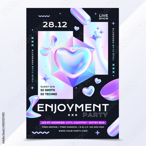 Realistic holographic style poster