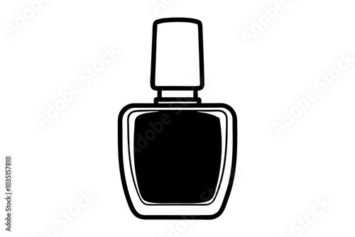 Nail polish bottle icon, Nail polish silhouette vector

