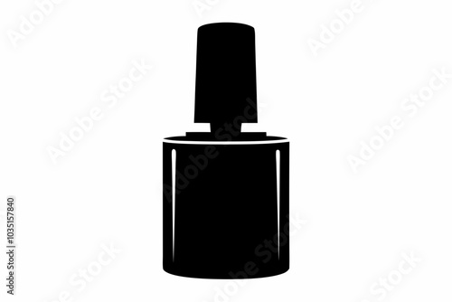 Nail polish bottle icon, Nail polish silhouette vector