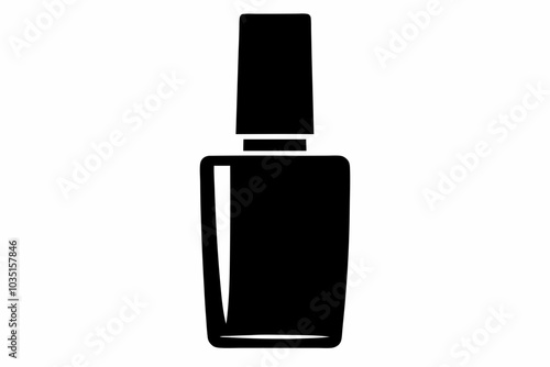 Nail polish bottle icon, Nail polish silhouette vector

