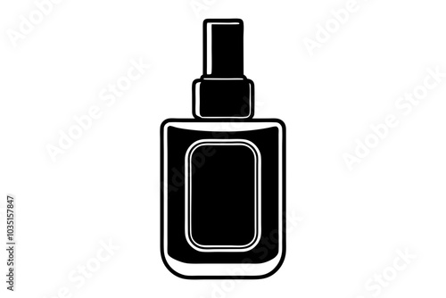 Nail polish bottle icon, Nail polish silhouette vector

