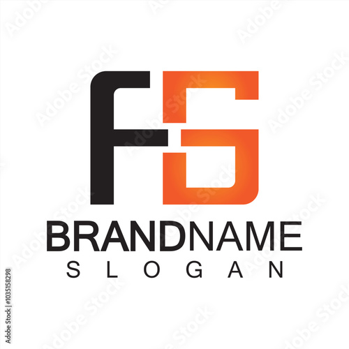 Alphabet Letters FG or GF logo design template