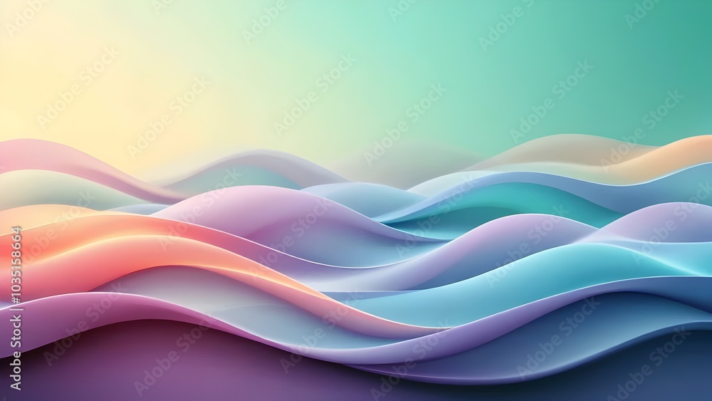 Abstract Wavy Background with Blue, Green, and Purple Abstract Wavy Background with Blue, Green, and Purple