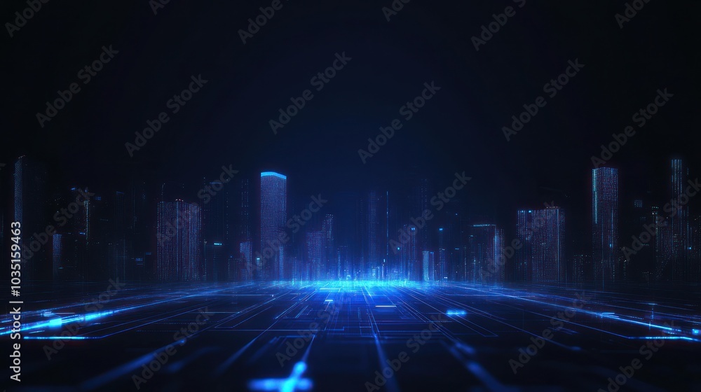 Obraz premium Digital Cityscape