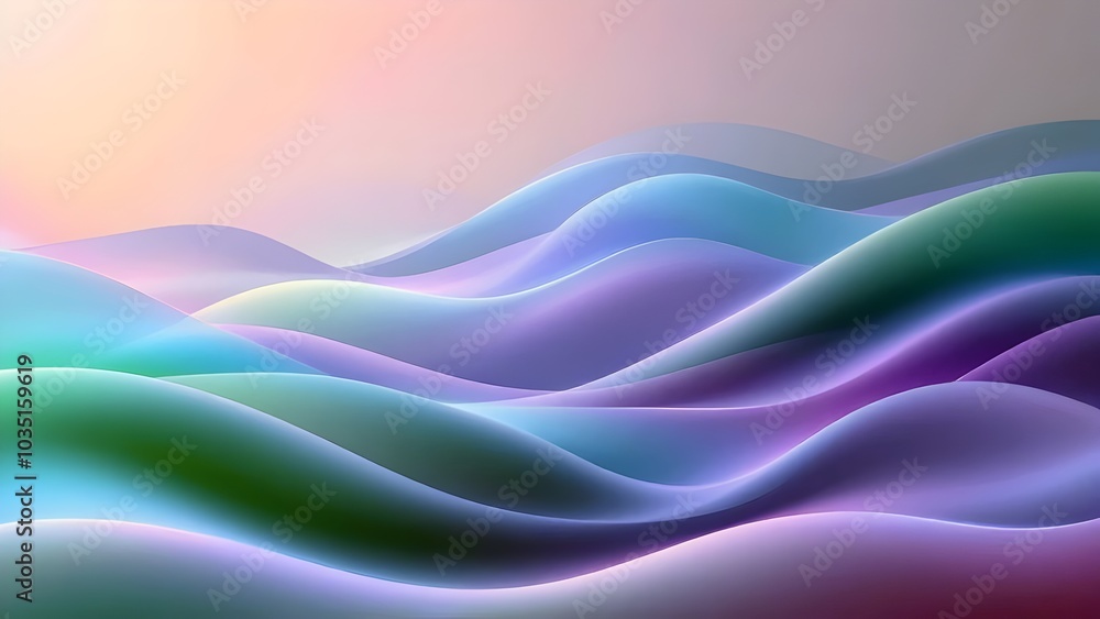 Abstract Wavy Background with Blue, Green, and Purple Abstract Wavy Background with Blue, Green, and Purple