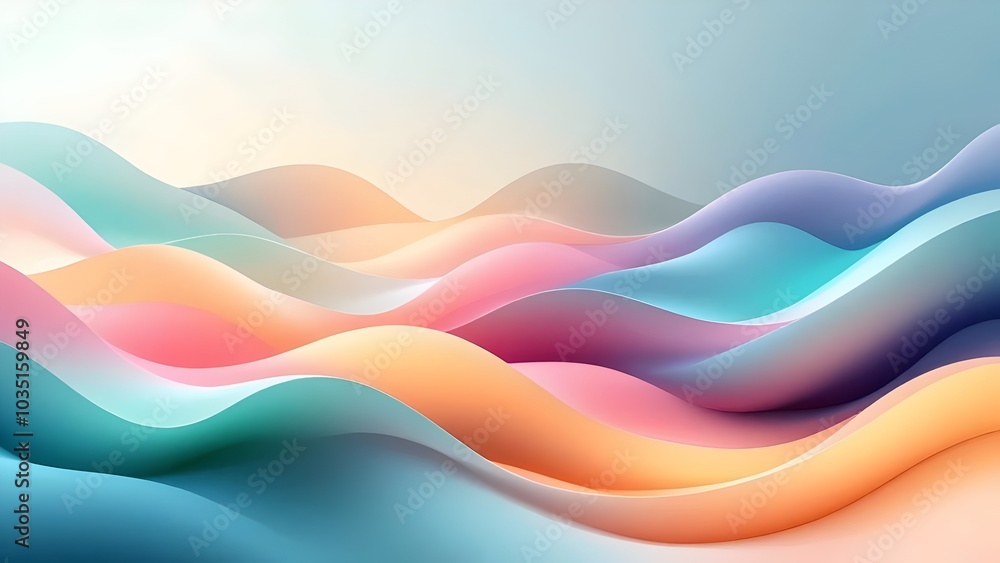 Fototapeta premium Abstract Wavy Background with Pastel Colors