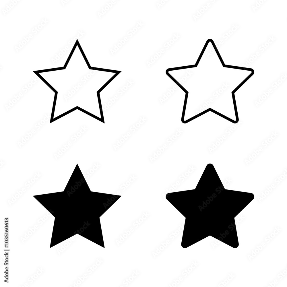 Star icon set in generic style. Stars, favorite sign symbol Star icon set in generic style. Stars, favorite sign symbol