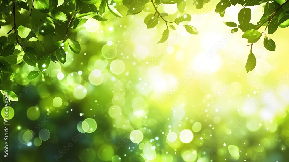 Greenery with Soft Bokeh Background and Sunlight Effects Greenery with Soft Bokeh Background and Sunlight Effects