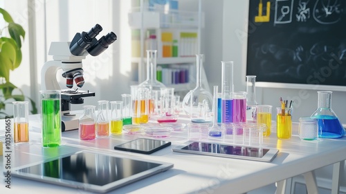 Colorful Chemistry Lab Setup