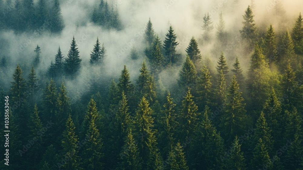 Misty Forest in the Morning Light Misty Forest in the Morning Light