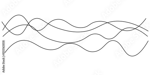 Vector curve wave seamless pattern background. Abstract thin gray and white wavy lines background. Thin wavy curve line vector background.