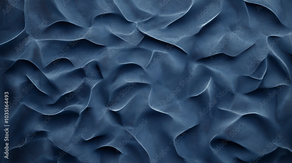 Abstract dark blue textured waves with flowing curves on a subtle backdrop Abstract dark blue textured waves with flowing curves on a subtle backdrop