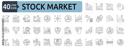 Stock market icon set