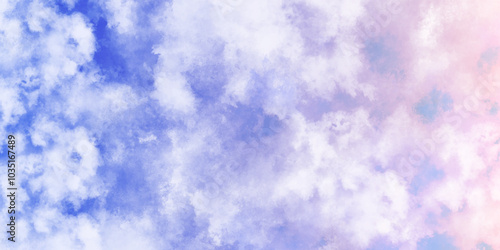 Abstract Mint Bluesky Water color background, Illustration. cloudy Minty sky background with clouds, cloudy light blue watercolor natural clouds and smoke. romantic summer blue sky with fluffy cloud.	
