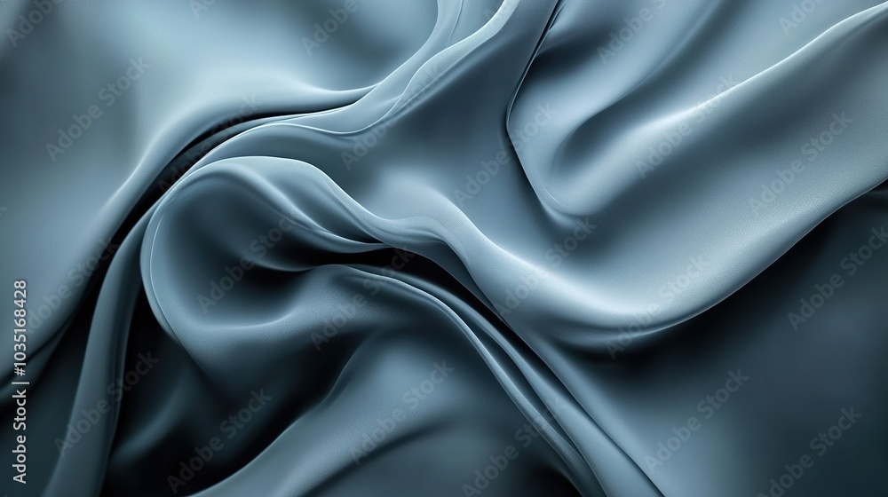 Obraz premium Smooth Silk Texture in Soft Blue Tones