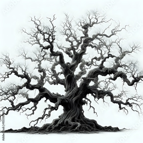 Wallpaper Mural Intricate Silhouette of a Leafless Tree Torontodigital.ca