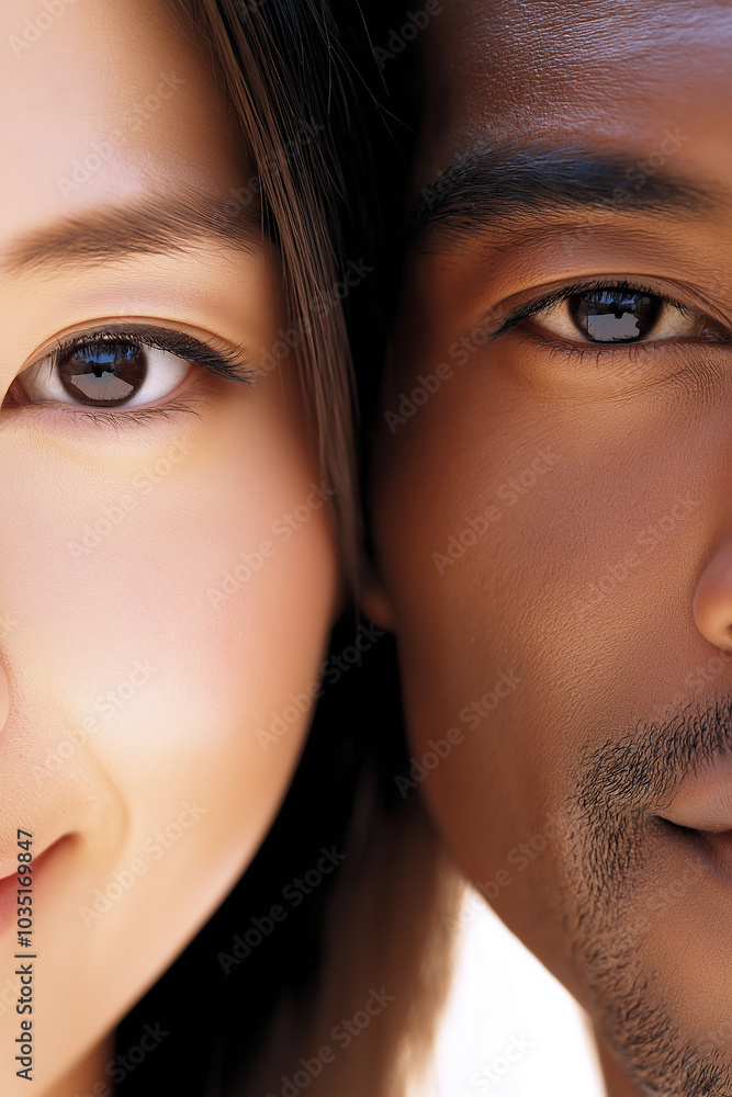 people of ai // couple closeup, asian woman cheek to cheek with black mans face, white background, photorealistic people of ai // couple closeup, asian woman cheek to cheek with black mans face, white background, photorealistic