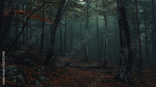 A forest where the wind carries the sound of distant screams.