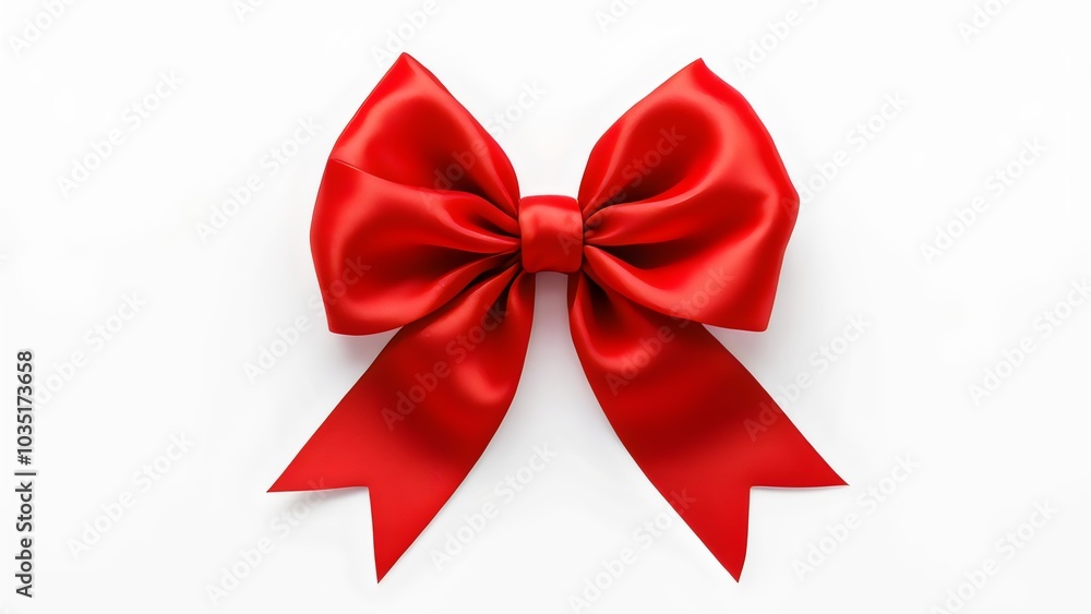 red ribbon bow on a white background for holiday decor red ribbon bow on a white background for holiday decor