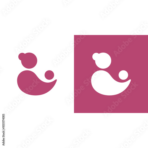 Mom & baby care logo design template