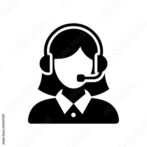 woman call center icon, woman customer service avatar icon.