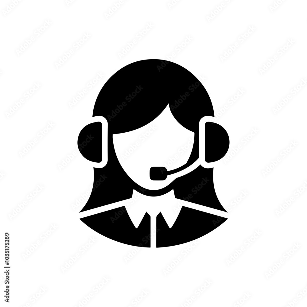 woman call center icon,  woman customer service avatar icon.