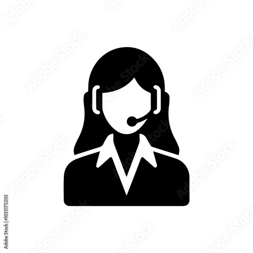 woman call center icon,  woman customer service avatar icon.