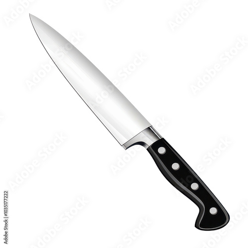 A kitchen knife clipart, utensil element, vector illustration, silver. Illustration, png isolated on an empty background