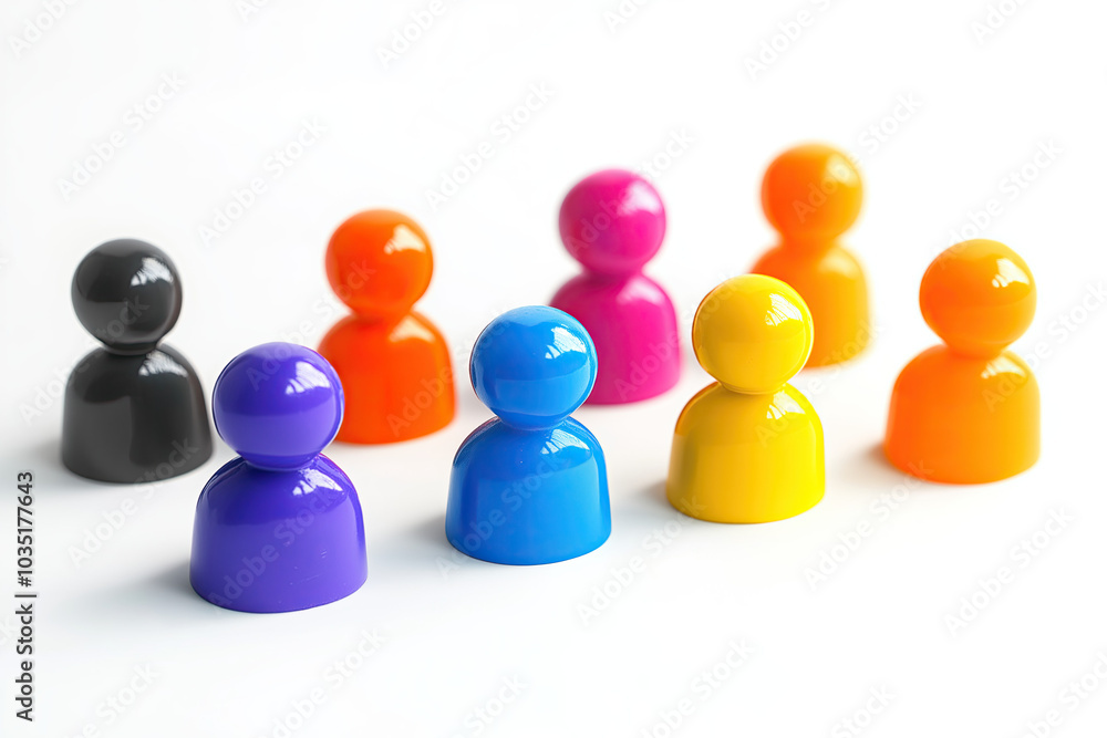 AItems of diversity, figures made of plastic representing different personality characteristics, white background, photorealistic AItems of diversity, figures made of plastic representing different personality characteristics, white background, photorealistic