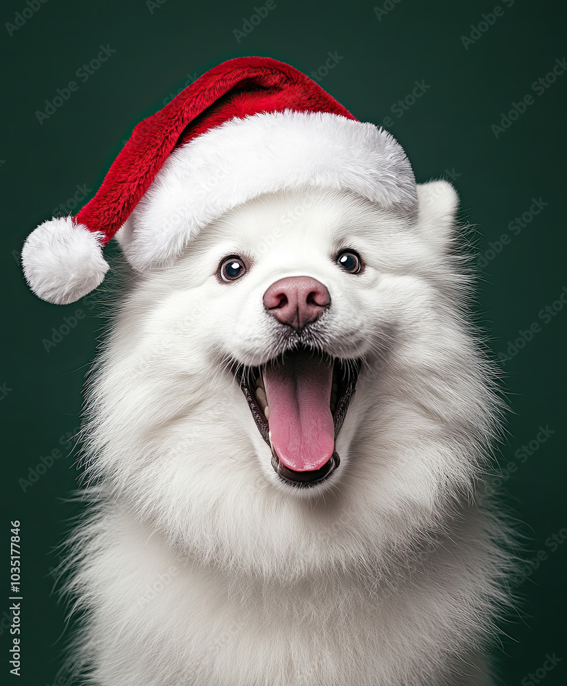 Cute dog with Santa hat Cute dog with Santa hat