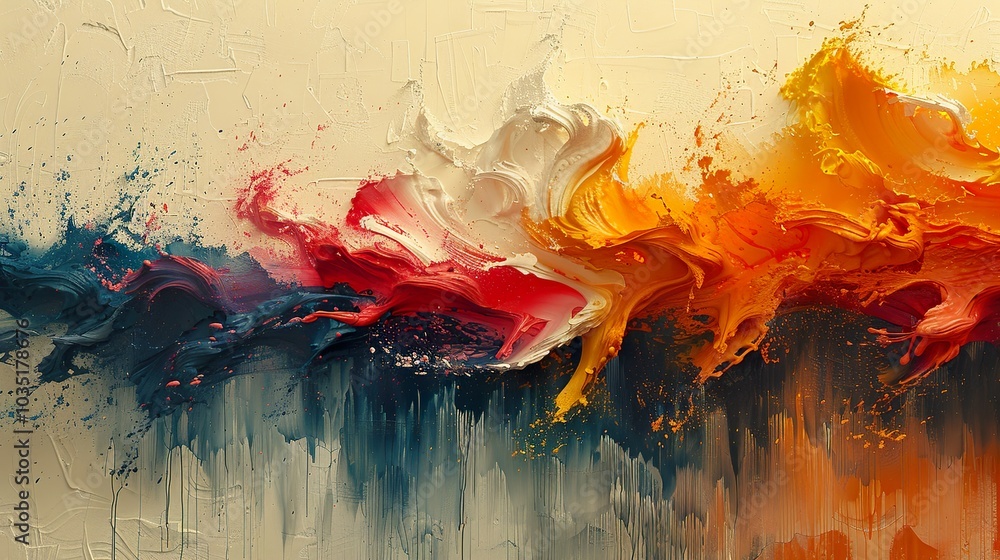 Abstract Expressionist Painting: Vibrant Colors and Dynamic Movement Abstract Expressionist Painting: Vibrant Colors and Dynamic Movement