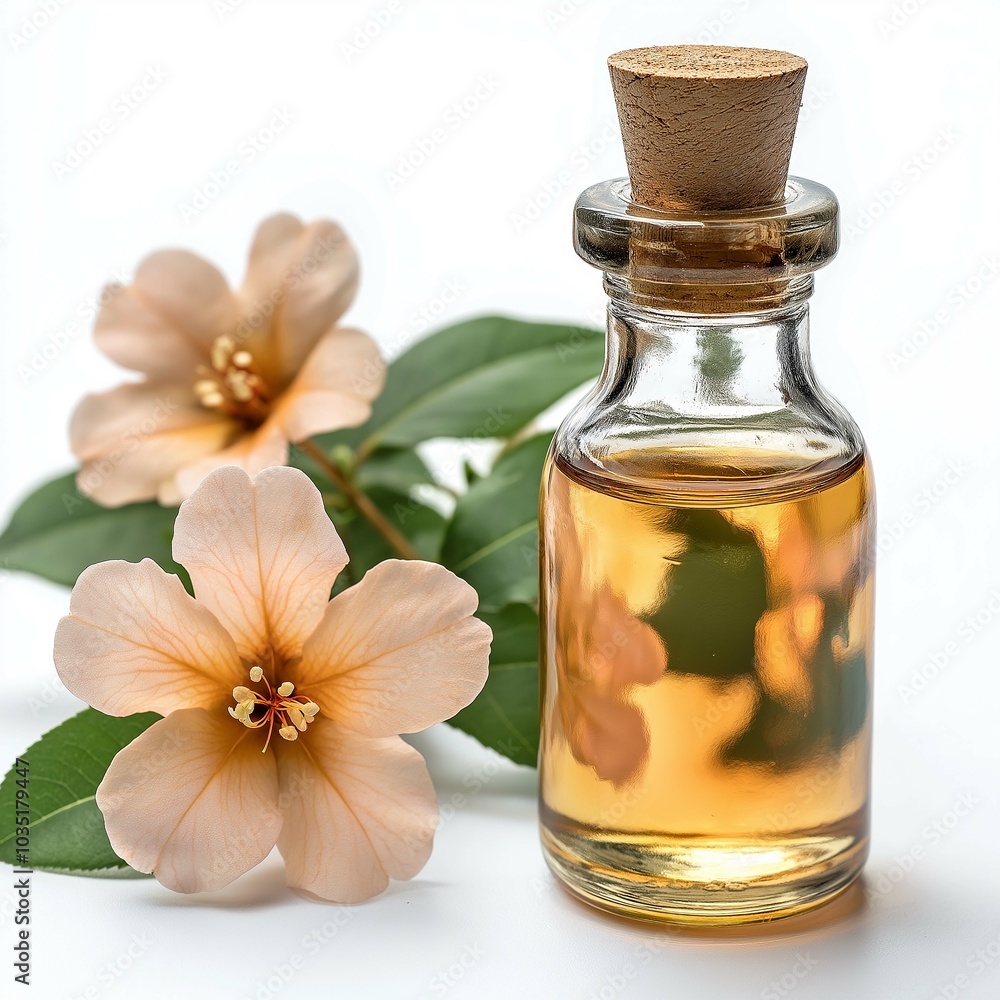 Clear Bottle with Cat Claw Extract and Flowers Clear Bottle with Cat Claw Extract and Flowers