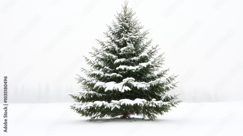 Snowy Evergreen Tree in Winter Wonderland Snowy Evergreen Tree in Winter Wonderland