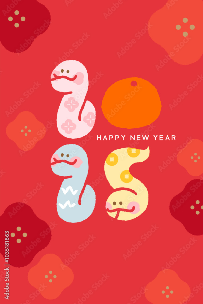 Happy Chinese new year 2025 greeting card with cute snake. Happy Chinese new year 2025 greeting card with cute snake.